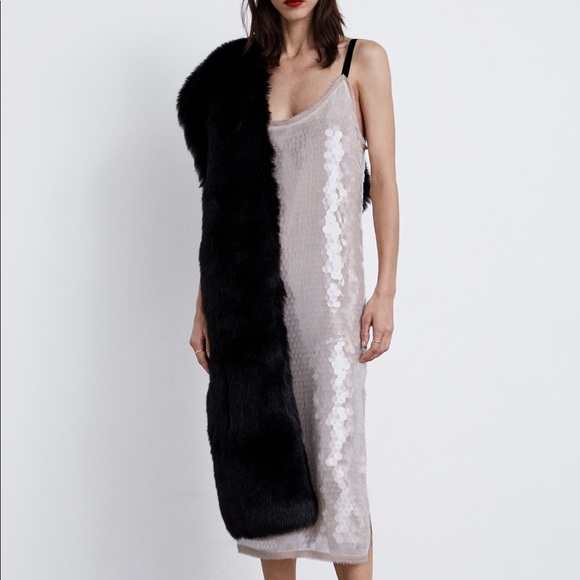 zara champagne dress